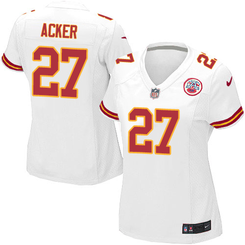 Women's Elite Kenneth Acker Nike Jersey White Road - #27 NFL Kansas City Chiefs